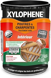 XYLOPHÈNE - Traitement Poutres & Charpentes - Anti Insectes - Traite les Bois de Charpente - Incolore - 5 l
