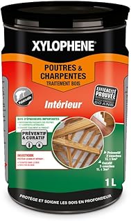 XYLOPHENE - Traitement Poutres & Charpentes - Traite les Bois de Charpente - Anti Insectes et Anti Termites - Traitement préventif et curatif - Séchage Rapide - Prêt à l