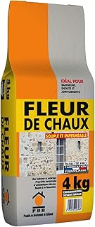 Fleur de Chaux 4kg - Chaux Naturelle pour Enduits, Peintures Minérales et Travaux de Maçonnerie - Finition Lisse, Blanche et Respirante - Intérieur et Extérieur, Haute Qualité