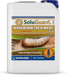 Soluguard Traitement Larves, Vers et Termites (5L) - Contre les Insectes Xylophages détruisant le Bois - Prêt à l