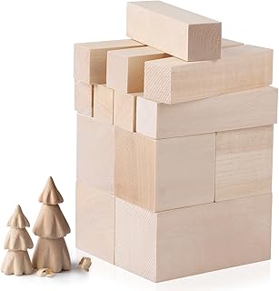 CPROSP 13 Pcs Bloc à Sculpter en Tilleul, 3 Tailles Blocs de Sculpture en Bois Massif, Naturelle Blocs en Bois pour Enfants et Adultes DIY, Kit de Sculpture