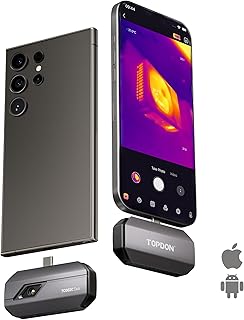 TOPDON TC002C Duo Caméra thermique pour Android/iOS, 512x384 TISR haute résolution, -20-550°C, 25 Hz pour smartphone/tablette/PC, USB-C/Lightning, caméra infrarouge pour inspection électrique, fuite