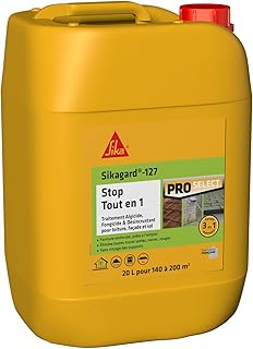 SIKA - Traitement algicide et fongicide - Sikagard 127 Stop Tout en 1 - Traitement curatif et désincrustant pour toiture, façades et sols - Prêt à l