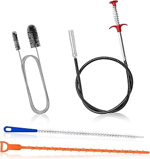 4 Pièces Kit Débouchage Canalisation avec Brosse de Nettoyage Tuyau,Pince a Griffe Flexible,Brosse Canalisation pour Lavabo Furet,Cuisine Salle de Bain (4 Stück)