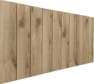 DHOME Tête de lit en Bois recyclé MDF Vertical Pallet Style Ferrures incluses (90cm, Bois Cambrien)