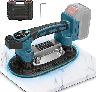 Machine vibrante pour carrelage compatible avec batterie Makita 18 V (sans batterie), machine à carrelage avec 9 vitesses réglables, ventouse élargie et adsorption de 100 kg pour poser des carreaux de