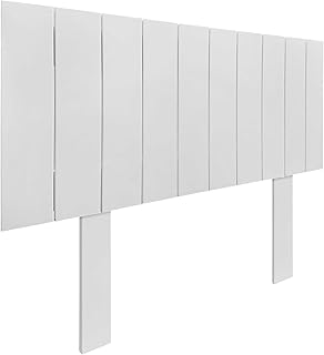 DHOME Tête de lit en Bois recyclé MDF avec Pieds, Style Palette Vertical, lit Palettes, Ferrures incluses (90cm, Blanc Solide)