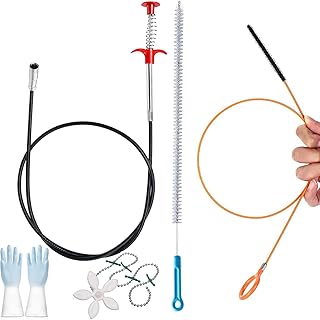 Spiral de désobstruction, lot de 5 Spiral nettoyeur de drains pour nettoyage de canalisations, outil anti-bouchons à cheveux à spiral pour lavabos, évier, cabine de douche et toilette.