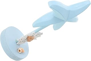 DEARMAMY Étoile de Mer Décorative en Bois Bleu Cla