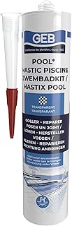 GEB Mastic étanche spécial piscine Transparent 290 ml pour coller, jointoyer et réparer même sous l